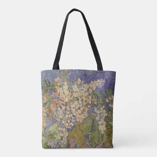 Vincent van Gogh - Bloeiende kastanjebakken Tote Bag (Achterkant)