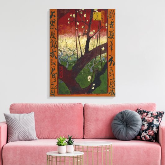 Vincent van Gogh - Bloeiende pruimenboom Canvas Afdruk (Insitu (Woonkamer))
