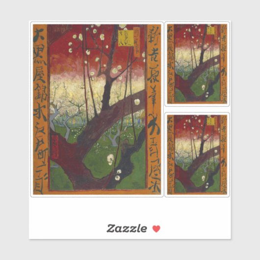 Vincent van Gogh - Bloeiende pruimenboom Sticker (Vel)