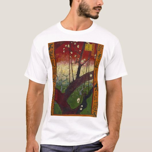 Vincent van Gogh - Bloeiende pruimenboom T-shirt (Voorkant)