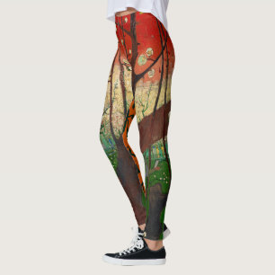 Vincent van Gogh - Bloeiende pruimenboomgaard Leggings