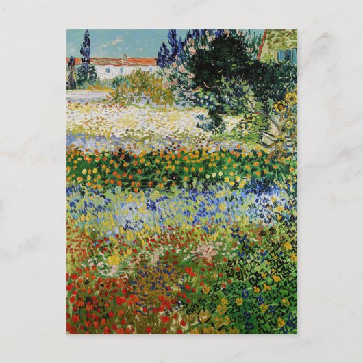 Vincent van Gogh - Bloeiende Tuin Briefkaart (Voorkant)