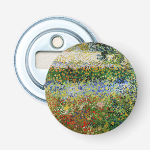 Vincent van Gogh - Bloeiende tuin Button Flesopener