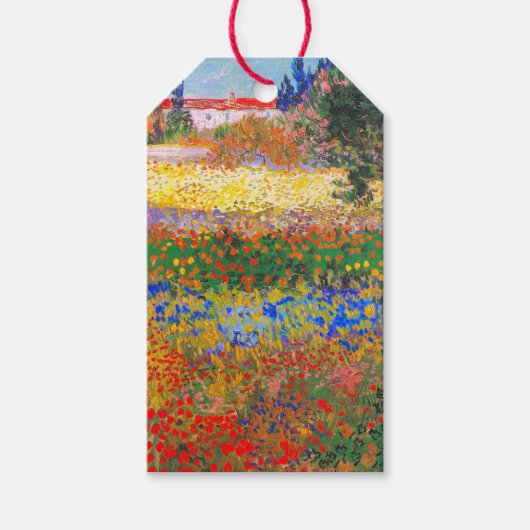 Vincent Van Gogh Bloeiende Tuin Cadeaulabel (Voorkant)