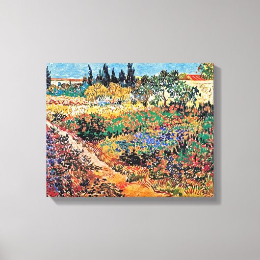 Vincent van Gogh - bloeiende tuin met pad Canvas Afdruk (Voorkant)