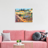 Vincent van Gogh - bloeiende tuin met pad Canvas Afdruk (Insitu (Woonkamer))