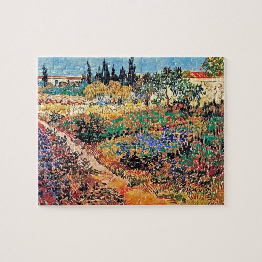 Vincent van Gogh - bloeiende tuin met pad Legpuzzel (Horizontaal)