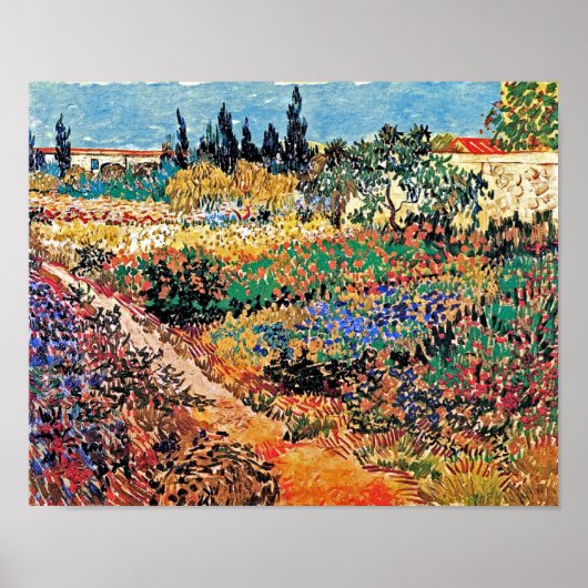 Vincent van Gogh - bloeiende tuin met pad Poster (Voorkant)