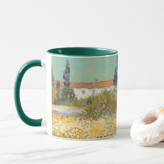 Vincent van Gogh - Bloeiende tuin Mok (Met donut)