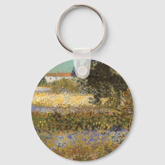 Vincent van Gogh - Bloeiende tuin Sleutelhanger (Voorkant)