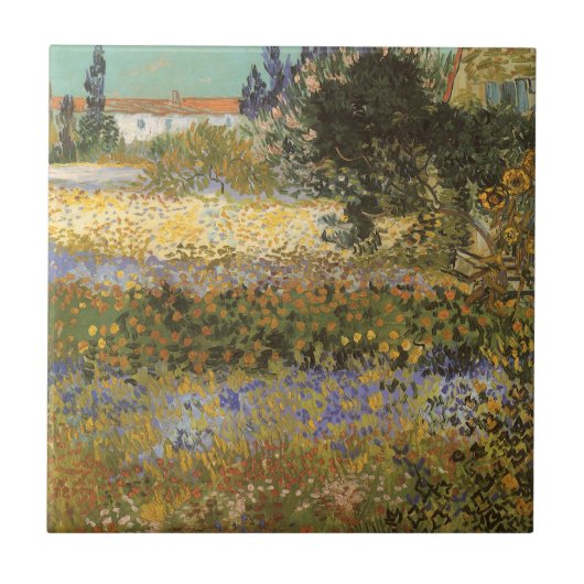Vincent van Gogh - Bloeiende tuin Tegeltje (Voorkant)