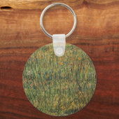Vincent van Gogh - Bloeiende Weide Sleutelhanger (Voorkant)