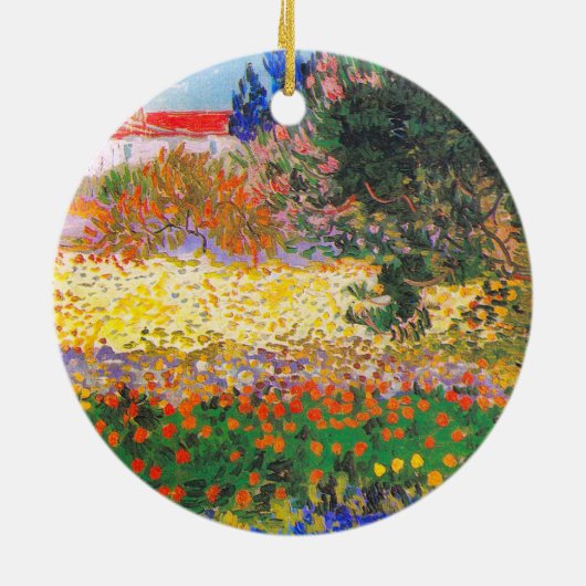 Vincent van Gogh Bloeituin Keramisch Ornament (Achterkant)