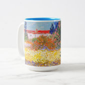 Vincent van Gogh Bloeituin Tweekleurige Koffiemok (Voorkant links)