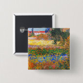 Vincent van Gogh Bloeituin Vierkante Button 5,1 Cm (Voorkant /achterkant)
