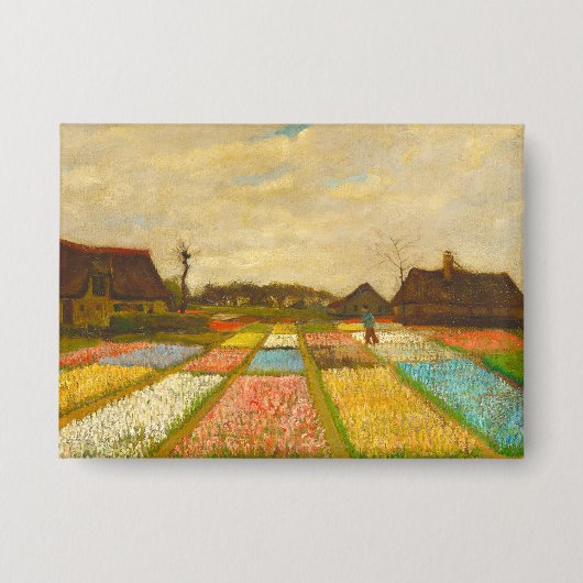 Vincent van Gogh Bloembedden in Nederland Button (Voorkant)