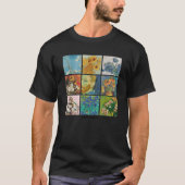 Vincent van Gogh Bloemen Grid Post Impressionisme  T-shirt (Voorkant)