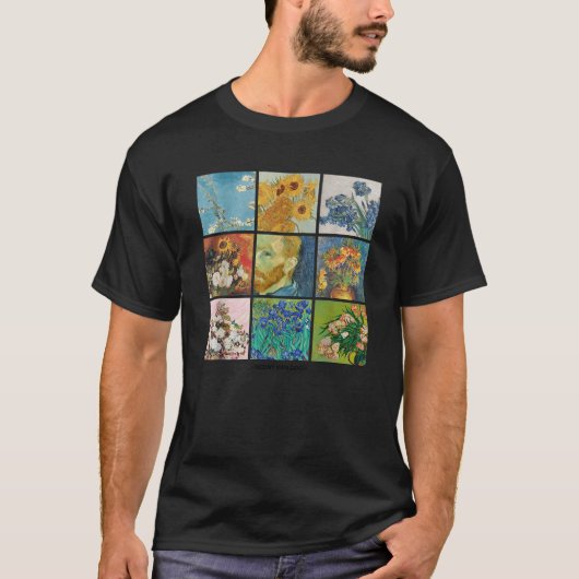 Vincent van Gogh Bloemen Grid Post Impressionisme  T-shirt (Voorkant)