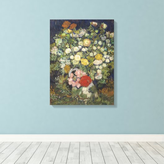 Vincent Van Gogh | Bloemkool in een Vase Canvas Afdruk (Insitu (Houten vloer))