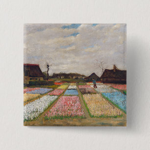 Vincent van Gogh - Bloemperken in Holland Vierkante Button 5,1 Cm
