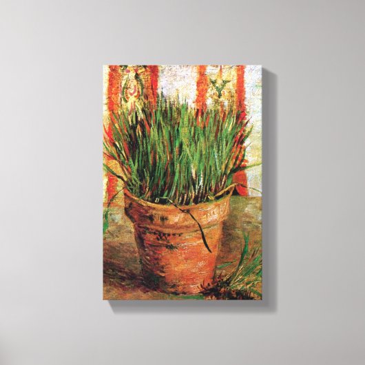 Vincent Van Gogh - Bloempot Met Bieslook Canvas Afdruk (Voorkant)