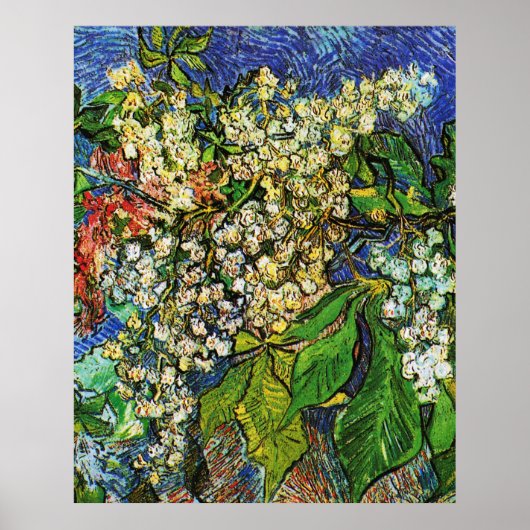 Vincent van Gogh-Blooming Poster van kastanjebijka (Voorkant)