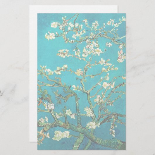 Vincent Van Gogh Blossoming Almond Tree Art Briefpapier (Voorkant / Achterkant)