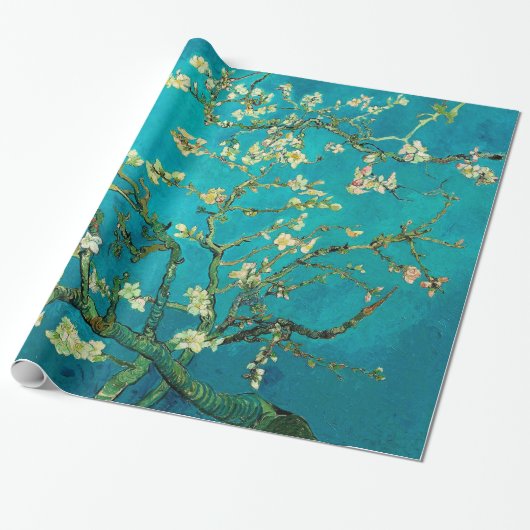 Vincent Van Gogh Blossoming Almond Tree Art Cadeaupapier (Uitgerold)