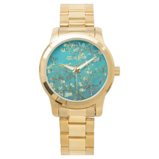 Vincent Van Gogh Blossoming Almond Tree Art Horloge (Voorkant)