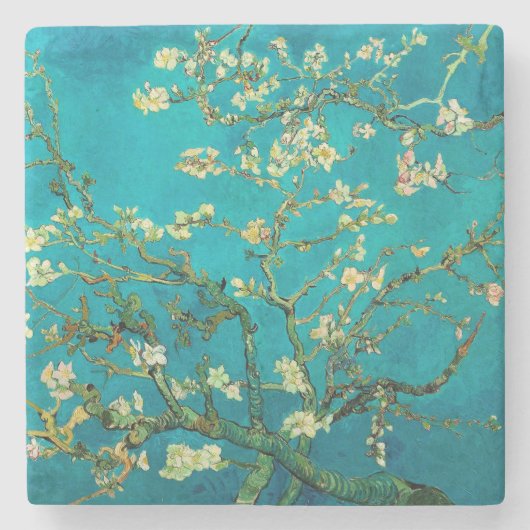 Vincent Van Gogh Blossoming Almond Tree Art Stenen Onderzetter (Voorkant)
