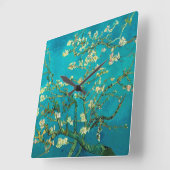 Vincent Van Gogh Blossoming Almond Tree Art Vierkante Klok (Hoek)