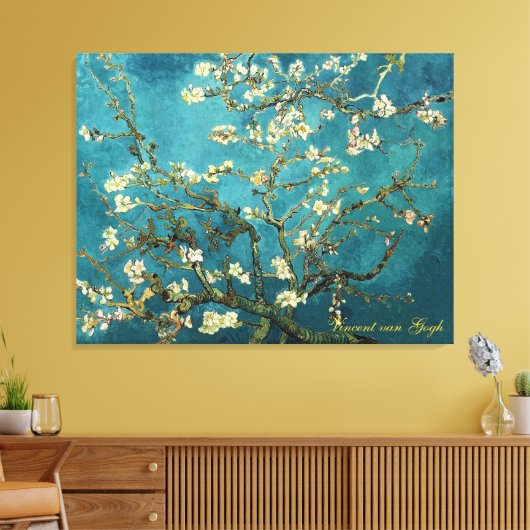 Vincent van Gogh, Blossoming Almond Tree Canvas Afdruk (Insitu (Woonkamer))