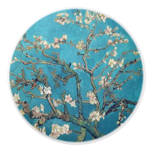 Vincent Van Gogh Blossoming Almond Tree Keramische Knop (Voorkant)