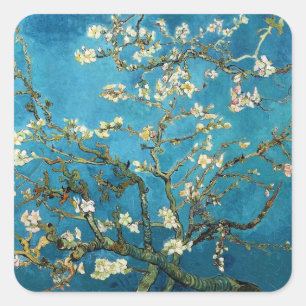 Vincent van Gogh, Blossoming Almond Tree Vierkante Sticker