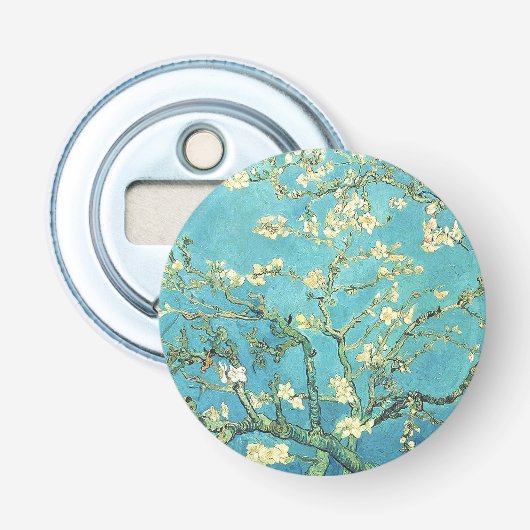 Vincent van Gogh Blossomong Almond Tree Button Flesopener (Voorkant)