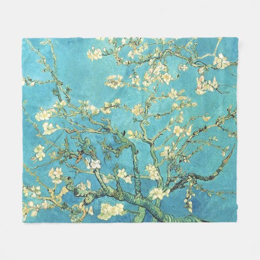 Vincent van Gogh Blossomong Almond Tree Fleece Deken (Voorkant (Horizontaal))