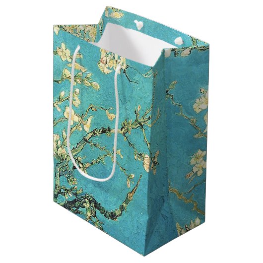 Vincent van Gogh Blossomong Almond Tree Medium Cadeauzakje (Voorkant Gekanteld)