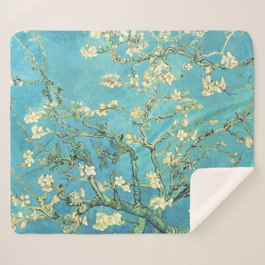 Vincent van Gogh Blossomong Almond Tree Sherpa Deken (Voorkant (horizontaal))