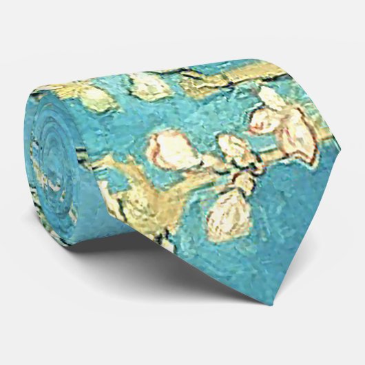 Vincent van Gogh Blossomong Almond Tree Stropdas (Opgerold)