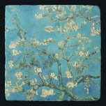 Vincent van Gogh Blossomong Almond Tree Trivet<br><div class="desc">Vincent van Gogh. Bloeiende amandelboom. Bloeiende amandelboomtak. Amandeltakken met roze bloemen op een blauwe achtergrond. De reproductie van bekende kunstwerken in het publieke afbeelding.</div>