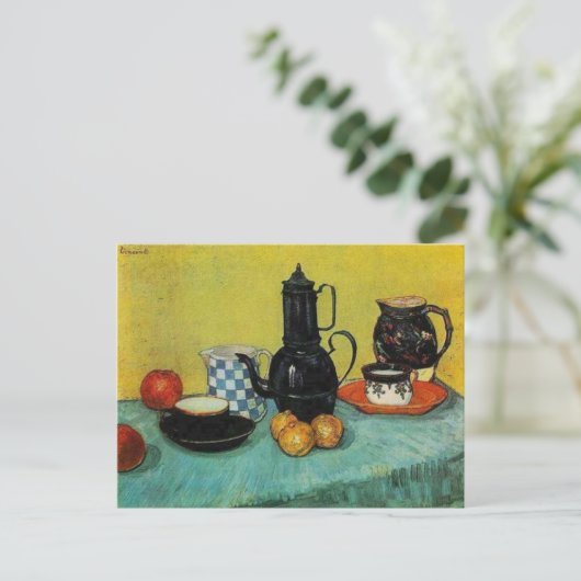 Vincent van Gogh Blue Enamel Coffee Pot Briefkaart (Staand voorkant)