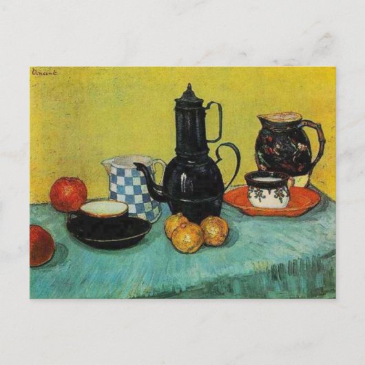 Vincent van Gogh Blue Enamel Coffee Pot Briefkaart (Voorkant)