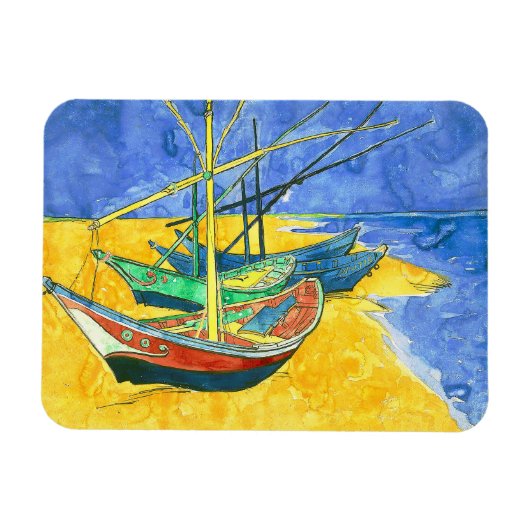 Vincent van Gogh Boats bij Saintes-Marie watercol Magneet (Horizontaal)