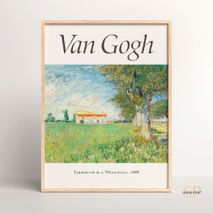 Vincent van Gogh Boerderij in een Wheatfield Art Poster