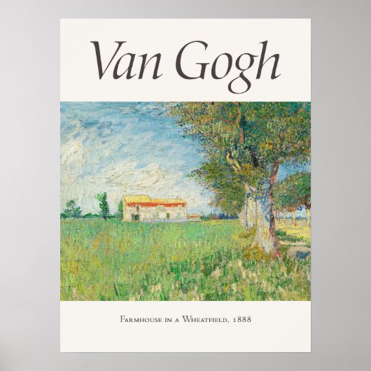 Vincent van Gogh Boerderij in een Wheatfield Art Poster (Voorkant)
