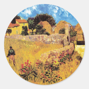 Vincent Van Gogh - Boerderij in Provence Kunstschi Ronde Sticker