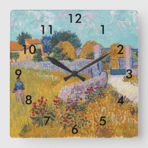 Vincent van Gogh - Boerderij in Provence Vierkante Klok