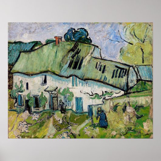 Vincent van Gogh - Boerderij met twee figuren Poster (Voorkant)