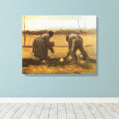 Vincent van Gogh - Boeren aardappels planten Canvas Afdruk (Insitu (Houten vloer))
