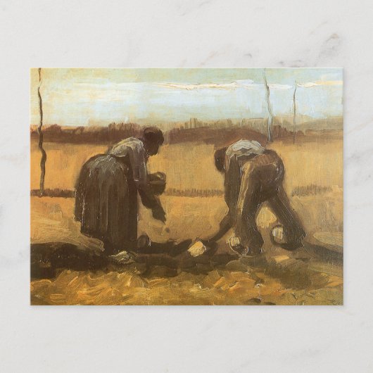 Vincent van Gogh - Boeren die aardappelen planten Briefkaart (Voorkant)
